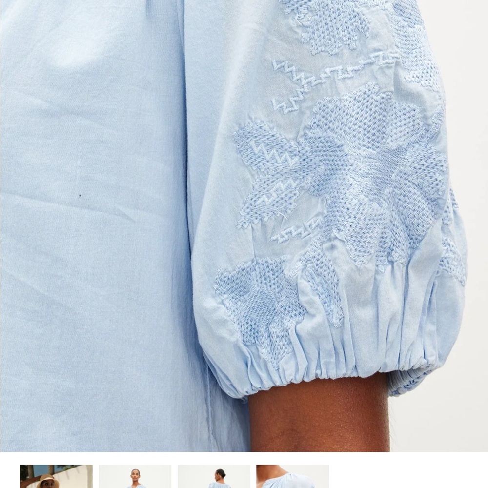 Velvet by Graham & Spencer Light Blue Embroidered Dress
